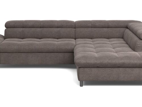 Canapé Twin Conforama : un angle convertible 4 places en taupe taillé pour les grands salons - Canapé Conforama