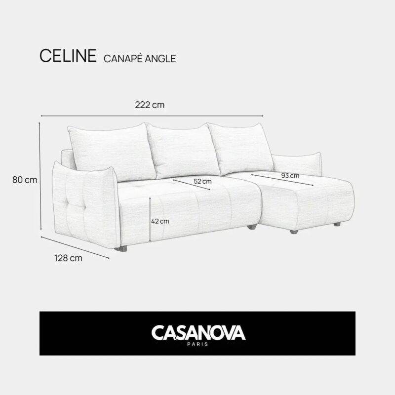 Canapé Céline Angle Casanova Paris : l&rsquo;analyse pour les petits salons en lin beige - Canapé Angle Réversible