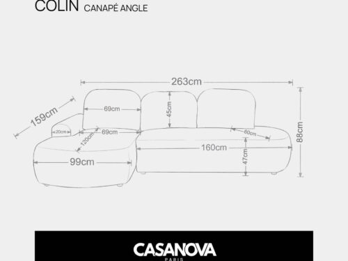 Canapé Colin Angle Casanova Paris : tient-il vraiment dans un salon standard ?
