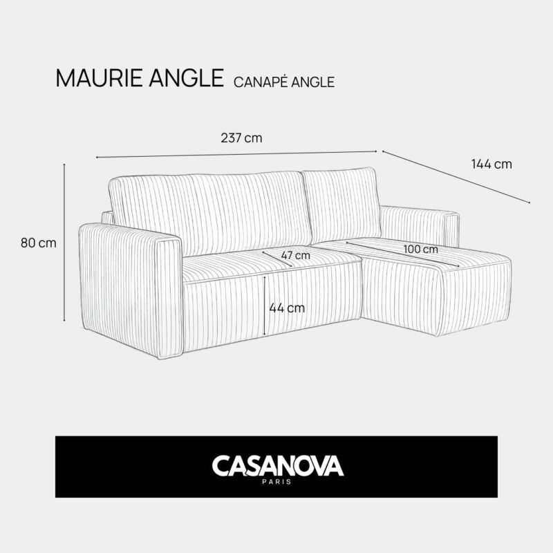 Canapé Maurie Angle Casanova Paris : le bon choix pour une famille avec peu de place ? - Canapé Angle Réversible