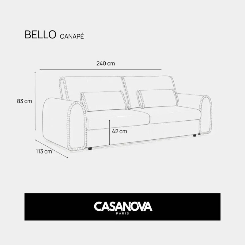 Canapé Bello Casanova Paris : usage quotidien et entretien passés au crible - Canapé Beige