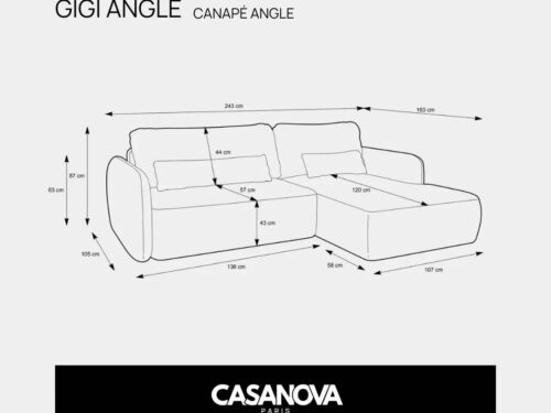 Canapé Gigi Angle Casanova Paris : attention aux dimensions avant de commander