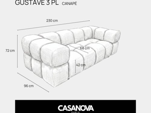Canapé Gustave Casanova Paris : chenille séduisante, profondeur à surveiller Canapé Gustave Casanova Paris : chenille séduisante, profondeur à surveiller
