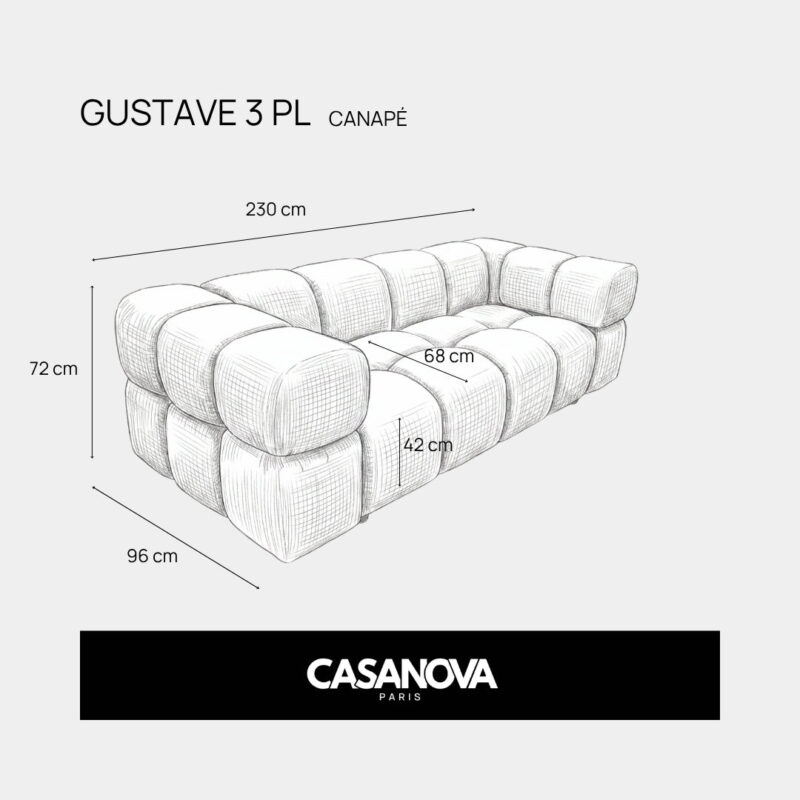 Canapé Gustave Casanova Paris : chenille séduisante, profondeur à surveiller - Canapé Beige
