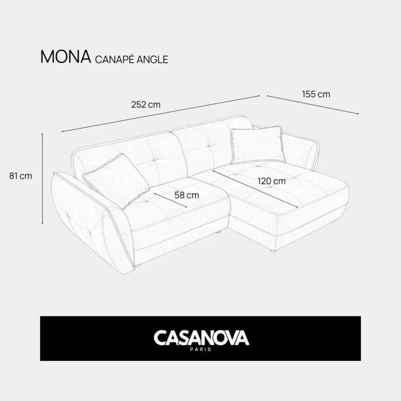 Canapé Mona Angle Casanova Paris : 993 € suffisent-ils pour un vrai angle confortable ? - Canapé Beige