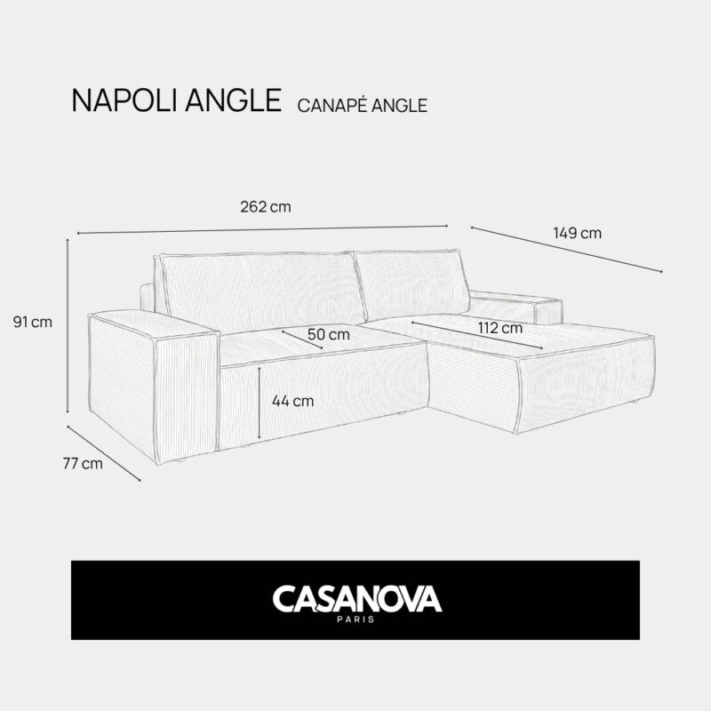 Canapé Napoli Angle Casanova Paris : le bon choix pour les familles en quête de couchage ? - Canapé Angle Réversible