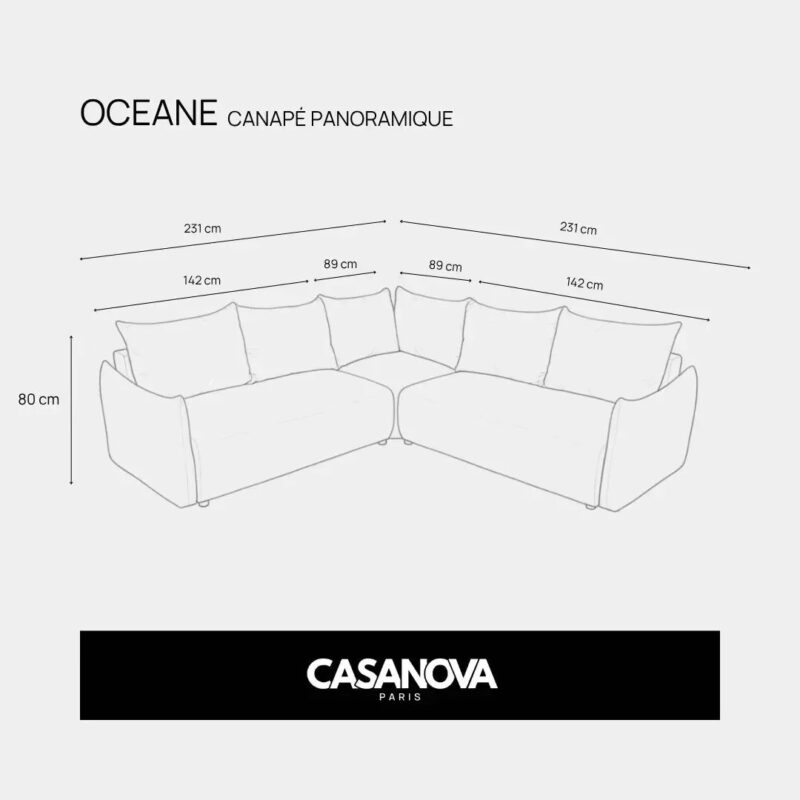 Canapé Oceane Panoramique Casanova Paris : trop grand pour votre salon ? - Canapé Angle Réversible