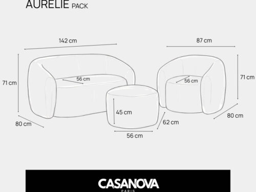 Canapé Pack Aurélie Casanova Paris : un salon complet pour 1099 € ?