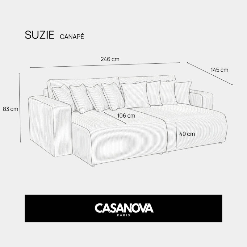 Canapé Suzie Casanova Paris : avis sur son gros velours côtelé et ses finitions - Canapé Beige